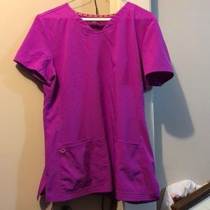 Heart soul pink scrub top